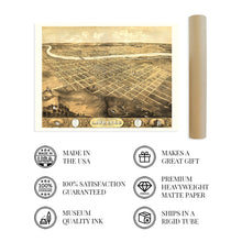 Cargar imagen en el visor de la galería, Digitally Restored and Enhanced 1869 Lawrence Kansas Map Print - Old Map of Lawrence Kansas Wall Art - Lawrence City History Map of Kansas Poster
