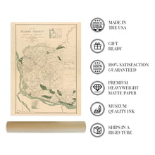 Load image into Gallery viewer, Digitally Restored and Enhanced 1888 Clark County Washington Map Poster - Vintage Vancouver Washington Map Clark County Wall Art - Old Clark County WA Territory Map with Landowner Names and Data
