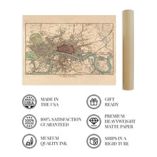 Load image into Gallery viewer, Digitally Restored and Enhanced 1815 London England Map Poster - Vintage Map of London Wall Art - Historic London Wall Decor - Old Map of London England Wall Art