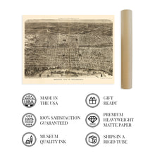 Load image into Gallery viewer, Digitally Restored and Enhanced 1872 Map of Philadelphia Pennsylvania - Vintage Map of Philadelphia Wall Art - Old Wall Map of Philadelphia City Poster - Bird's Eye View Philadelphia Map Poster