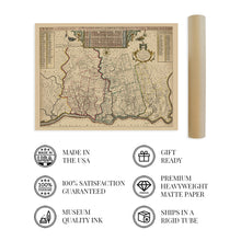 Cargar imagen en el visor de la galería, Digitally Restored and Enhanced 1687 Philadelphia Pennsylvania Map - Old Philadelphia PA Vintage Map Wall Art - Philadelphia Map Print Showing Counties Townships Lots - Philadelphia Map Poster