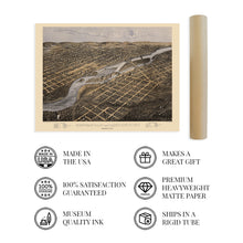 Load image into Gallery viewer, Digitally Restored and Enhanced 1867 Minneapolis & Saint Anthony Minnesota Map - Map of Minneapolis Wall Art - Old Saint Anthony Map of Minnesota Poster