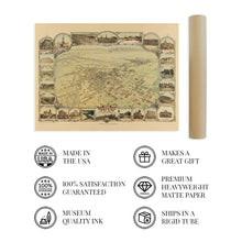 Load image into Gallery viewer, Digitally Restored and Enhanced 1901 Bakersfield California Map Poster - Bakersfield CA Map Wall Art - Bakersfield Kern County California Wall Map History