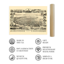 Load image into Gallery viewer, Digitally Restored and Enhanced 1890 Sacramento California Map Poster - Vintage Sacramento CA Map - Old Sacramento Wall Art - Historic Sacramento Poster - Bird's Eye View Map of Sacramento CA
