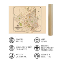 Load image into Gallery viewer, Digitally Restored and Enhanced 1886 San Jose California Map - Vintage San Jose Wall Art - Old San Jose Map - Historic City of San Jose Poster - Restored Map of San Jose CA Showing Drainage Roads Blocks