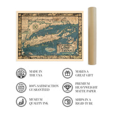 Load image into Gallery viewer, Digitally Restored and Enhanced 1933 Long Island NY Map - Vintage Map of Long Island Wall Art - Old Long Island Sound Map - History Map of New York Poster - Historic State of New York Map Poster