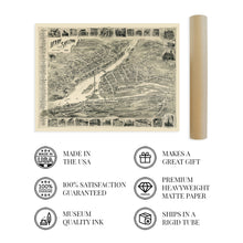 Load image into Gallery viewer, Digitally Restored and Enhanced 1898 Derby Shelton & East Derby Connecticut Map - Old Shelton Connecticut Poster - History Map of Derby CT Wall Art