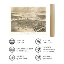 Load image into Gallery viewer, Digitally Restored and Enhanced 1870 Boston Massachusetts Map - Old Boston Map Wall Art - Boston Poster Suffolk County Map of Massachusetts MA History