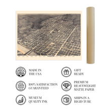 Load image into Gallery viewer, Digitally Restored and Enhanced 1887 Austin Texas Map - Vintage Austin Texas Wall Art - Old Austin Texas Poster - State Capital Austin TX Wall Art - Bird's Eye View Map of Austin Texas