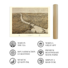 Load image into Gallery viewer, Digitally Restored and Enhanced 1867 Oshkosh Wisconsin Map - Old Oshkosh Winnebago County Wisconsin Wall Art - History Map of Oshkosh City WI Poster