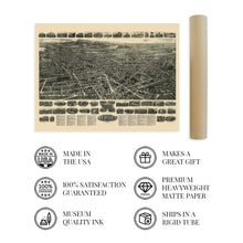 Cargar imagen en el visor de la galería, Digitally Restored and Enhanced 1918 Meriden Connecticut Map Art - Old City of Meriden Wall Art - History Map of Meriden City New Haven Connecticut