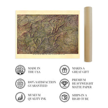 Cargar imagen en el visor de la galería, Digitally Restored and Enhanced 1917 Western North Carolina Map Print - Land of the Sky Poster - Blue Ridge and Great Smoky Mountains Asheville NC Map