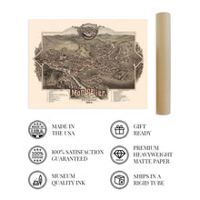 Load image into Gallery viewer, Digitally Restored and Enhanced 1884 Montpelier Vermont Map - Vintage Montpelier VT Wall Art - Old Montpelier Vermont Map - Bird's Eye View of Montpelier Washington County Vermont Poster