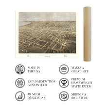 Load image into Gallery viewer, Digitally Restored and Enhanced 1867 Fond Du Lac Wisconsin Map - Fond Du Lac Wall Art - History Map of Wisconsin Poster - Old Fond Du Lac Map