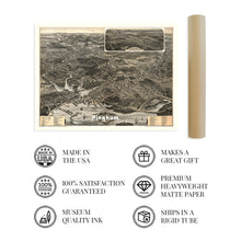 Load image into Gallery viewer, Digitally Restored and Enhanced 1885 Hingham Massachusetts Map -History Map of Hingham Town Massachusetts Wall Art - Old Hingham Plymouth County MA Poster