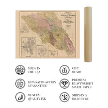 Cargar imagen en el visor de la galería, Digitally Restored and Enhanced 1900 Sonoma Map - Vintage Sonoma County California Map- Old Sonoma County Wall Art - Map of Sonoma County CA with Healdsburg Santa Rosa Petaluma Cloverdale Insets