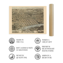 Load image into Gallery viewer, Digitally Restored and Enhanced 1871 Knoxville Tennessee Map - Map of Knoxville Wall Art Poster - Knoxville City Knox County Tennessee Wall Map History