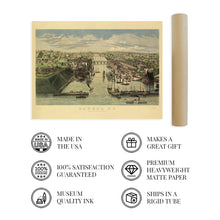 Load image into Gallery viewer, Digitally Restored and Enhanced 1855 Oswego New York Map Poster - Vintage Oswego City Map - Old Oswego County NY Map - History Map of Oswego City Wall Art - Bird's Eye View of Oswego River at Lake Ontario