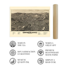 Load image into Gallery viewer, Digitally Restored and Enhanced 1882 Map of Fitchburg Massachusetts Poster - Fitchburg Massachusetts Wall Map History - Old City of Fitchburg MA Map Print