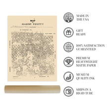 Load image into Gallery viewer, Digitally Restored and Enhanced 1879 Mason County Texas Map - Vintage Mason County Wall Art - Mason Texas History Map Print - Historic Mason County TX Poster - Old Mason County Map Showing Land Ownership