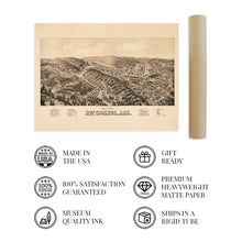 Load image into Gallery viewer, Digitally Restored and Enhanced 1888 Hot Springs Arkansas Map - Vintage Hot Springs Wall Art - Old Hot Springs Map Poster - Bird's Eye View of Hot Springs Arkansas - Restored Hot Springs AR History Map