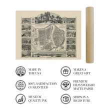 Load image into Gallery viewer, Digitally Restored and Enhanced 1849 Havana Cuba Map Print - Picturesque Map of Havana Cuba Wall Art with House Numbers - History Map of Cuba Poster