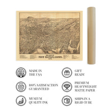 Load image into Gallery viewer, Digitally Restored and Enhanced 1879 New Haven Connecticut Map - Vintage New Haven Wall Art - Old New Haven Map - Historic New Haven CT Poster - Bird's Eye View History Map of New Haven Connecticut