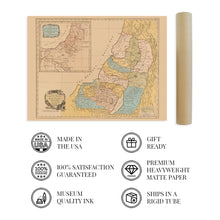 Load image into Gallery viewer, Digitally Restored and Enhanced 1760 Map of the Land of Canaan or Holy Land - Vintage Map Wall Art - Bible Map Poster - Land divided among the twelve tribes which God promised to Abraham