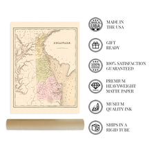 Load image into Gallery viewer, Digitally Restored and Enhanced 1838 Delaware State Map - Vintage Map of Delaware State Wall Art - Old Map Delaware Poster Showing Minor Civil Division Boundaries Townships - Delaware Bay Map
