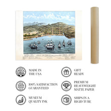 Load image into Gallery viewer, Digitally Restored and Enhanced 1884 San Francisco Map Art - View of Vintage San Francisco, formerly Yerba Buena in 1846-1847 - Vintage Map Wall Art - Bay Area Map Art - SF Poster - SF Map