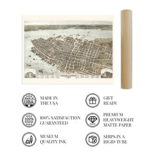 Load image into Gallery viewer, Digitally Restored and Enhanced 1872 Charleston SC Map - Vintage Map of Charleston South Carolina Wall Art - Old Charleston Map Print - Charleston SC Poster - Birds Eye View Map of C