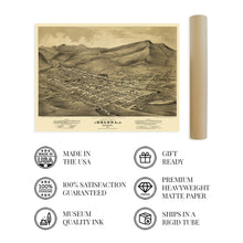 Cargar imagen en el visor de la galería, Digitally Restored and Enhanced 1875 Helena Montana Map Poster - Vintage Map of Helena Montana Wall Art - Historic Helena MT Poster - Old Helena Montana Map - Bird's Eye View of Helena Montana