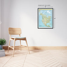Load image into Gallery viewer, Digitally Restored and Enhanced 2021 North America Map - 18x24 Inch Map of North America Wall Art - Mapa de America - North America Wall Map - Map of North America Poster