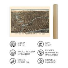 Cargar imagen en el visor de la galería, Digitally Restored and Enhanced 1872 Milwaukee Map - Vintage Map of Milwaukee Wall Art - Old Milwaukee Wisconsin Map - Historic Wall Map of Milwaukee Poster - Bird's Eye View Map of Milwaukee WI