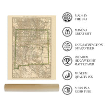 Load image into Gallery viewer, Digitally Restored and Enhanced 1879 New Mexico State Map Print - Vintage New Mexico Map Poster - Old Wall Map of New Mexico - State of New Mexico Wall Art - Map of NM State - NM Map