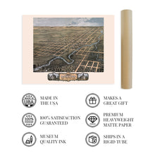 Load image into Gallery viewer, 1869 Rochester Minnesota Map Poster - Old Rochester Map of MN Wall Art - Rochester Olmsted County MN Map History