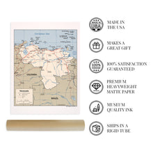Load image into Gallery viewer, Digitally Restored and Enhanced 2007 Venezuela Map Poster - Mapa de Venezuela Wall Art - Map of Caracas Venezuela - Bolivarian Republic of Venezuela