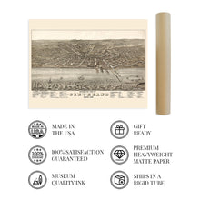 Load image into Gallery viewer, Digitally Restored and Enhanced 1877 Cleveland Map - Vintage Map of Cleveland Ohio Wall Art - Old Cleveland Ohio Map - Historic Cleveland Poster - Birds Eye View Map of Cleveland Ohio