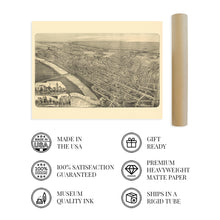Load image into Gallery viewer, Digitally Restored and Enhanced 1889 Wilkes-Barre Pennsylvania Map - Vintage Wilkes Barre PA Wall Art - Old Wilkes-Barre Map Poster - Historic Bird's Eye View Map of Wilkes Barre Pennsylvania