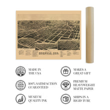 Load image into Gallery viewer, Digitally Restored and Enhanced 1889 Norfolk Nebraska Map - History Map of Norfolk Wall Art - Perspective Map of Norfolk NE - Old Map of Nebraska Poster