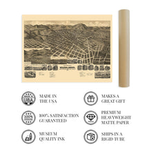 Cargar imagen en el visor de la galería, Digitally Restored and Enhanced 1890 Helena Montana Map Poster - Helena City Lewis and Clark County Montana Wall Map - History Map of Helena MT Wall Art