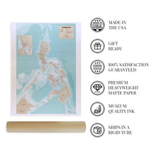 Cargar imagen en el visor de la galería, Digitally Restored and Enhanced 1990 Map of the Philippines - Philippine Islands Map - Includes Inset of Metro Manila - Philippines Poster - Geopolitical Map Produced by United States CIA