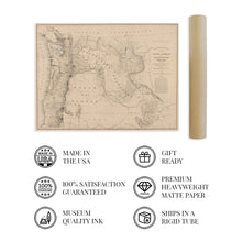 Load image into Gallery viewer, Digitally Restored and Enhanced 1859 State of Oregon and Washington Territory Map - Vintage Pacific Northwest Wall Art - Pacific Northwest Decor - Pacific Northwest Map Poster - Northwest US Map