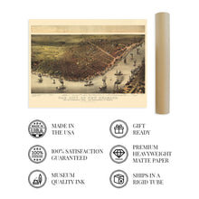 Cargar imagen en el visor de la galería, Digitally Restored and Enhanced 1885 New Orleans Louisiana Map - Vintage Map of New Orleans Wall Art - New Orleans Vintage Map - Historic New Orleans Poster with Names of Prominent Places