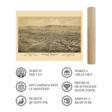 Load image into Gallery viewer, Digitally Restored and Enhanced 1876 Walla Walla Washington Map Poster - Walla Walla Vintage Map of Washington Territory - Old Map of Walla Walla Wall Art