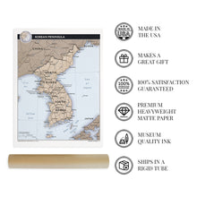 Load image into Gallery viewer, Digitally Restored and Enhanced 2011 Korean Peninsula Map Poster - Map of Korea Poster - Map of Korean Peninsula Wall Art - Large Korea Wall Art Print