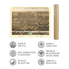 Load image into Gallery viewer, Digitally Restored and Enhanced 1866 South Bend Indiana Map Poster - Vintage South Bend City Map of Indiana - History Map of South Bend Wall Art