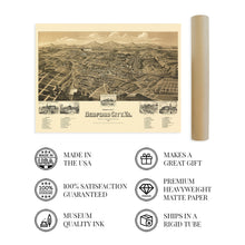 Load image into Gallery viewer, Digitally Restored and Enhanced 1891 Bedford City Map - Vintage Virginia Map Print - Historic Map of Bedford City Wall Art - Old Bedford County Virginia Map - Bird's Eye View of Bedford Virginia Wall Map