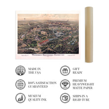 Load image into Gallery viewer, Digitally Restored and Enhanced 1897 Nashville Map Poster - Vintage Map of Nashville Tennessee Wall Art - Old Nashville Wall Decor - Birds Eye View Map of Nashville TN Centennial Exposition