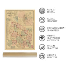 Load image into Gallery viewer, Digitally Restored and Enhanced 1878 Rutherford County Tennessee Map - Old Rutherford County Tennessee Wall Art - Rutherford County TN Poster Map History